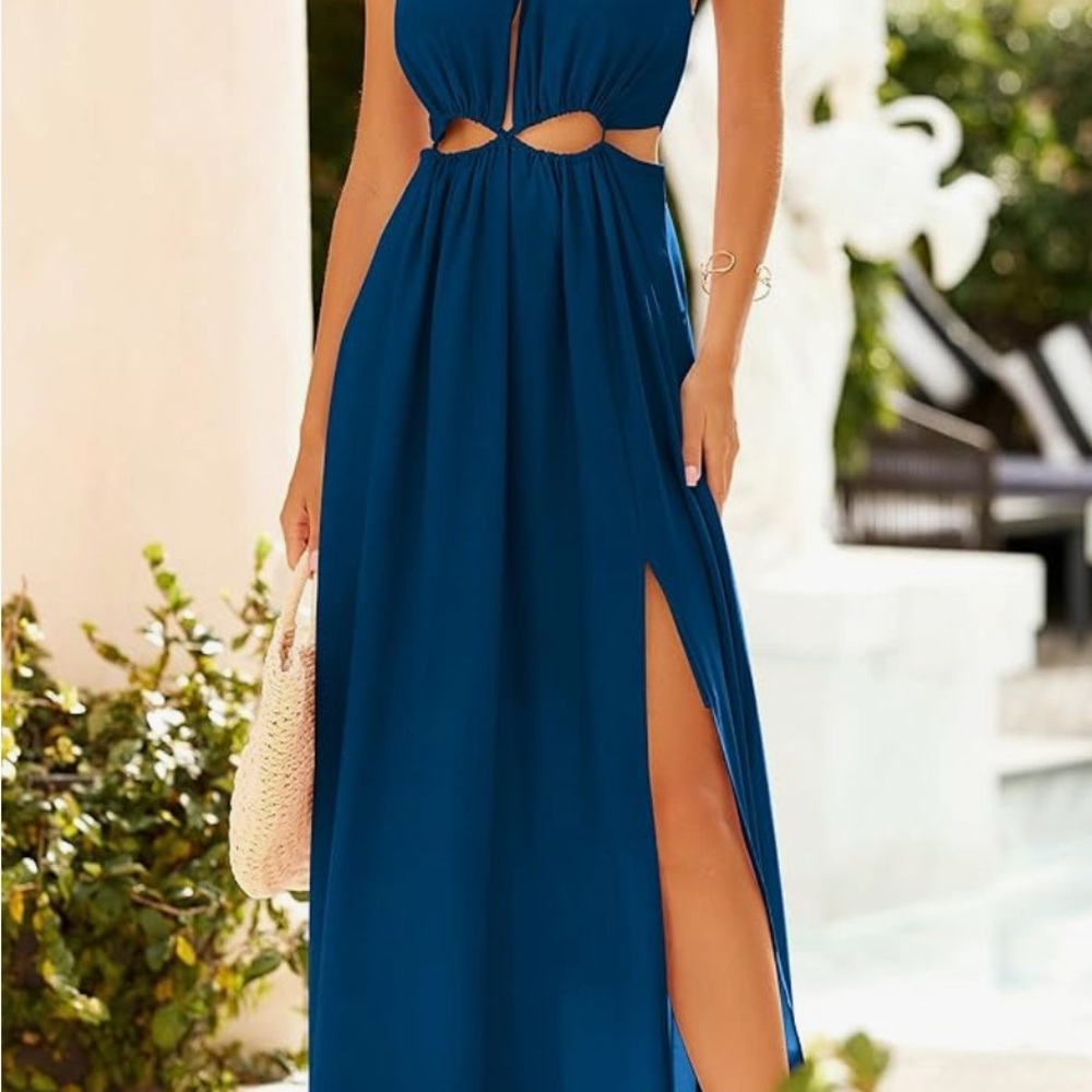 Elegant Blue Maxi Dress